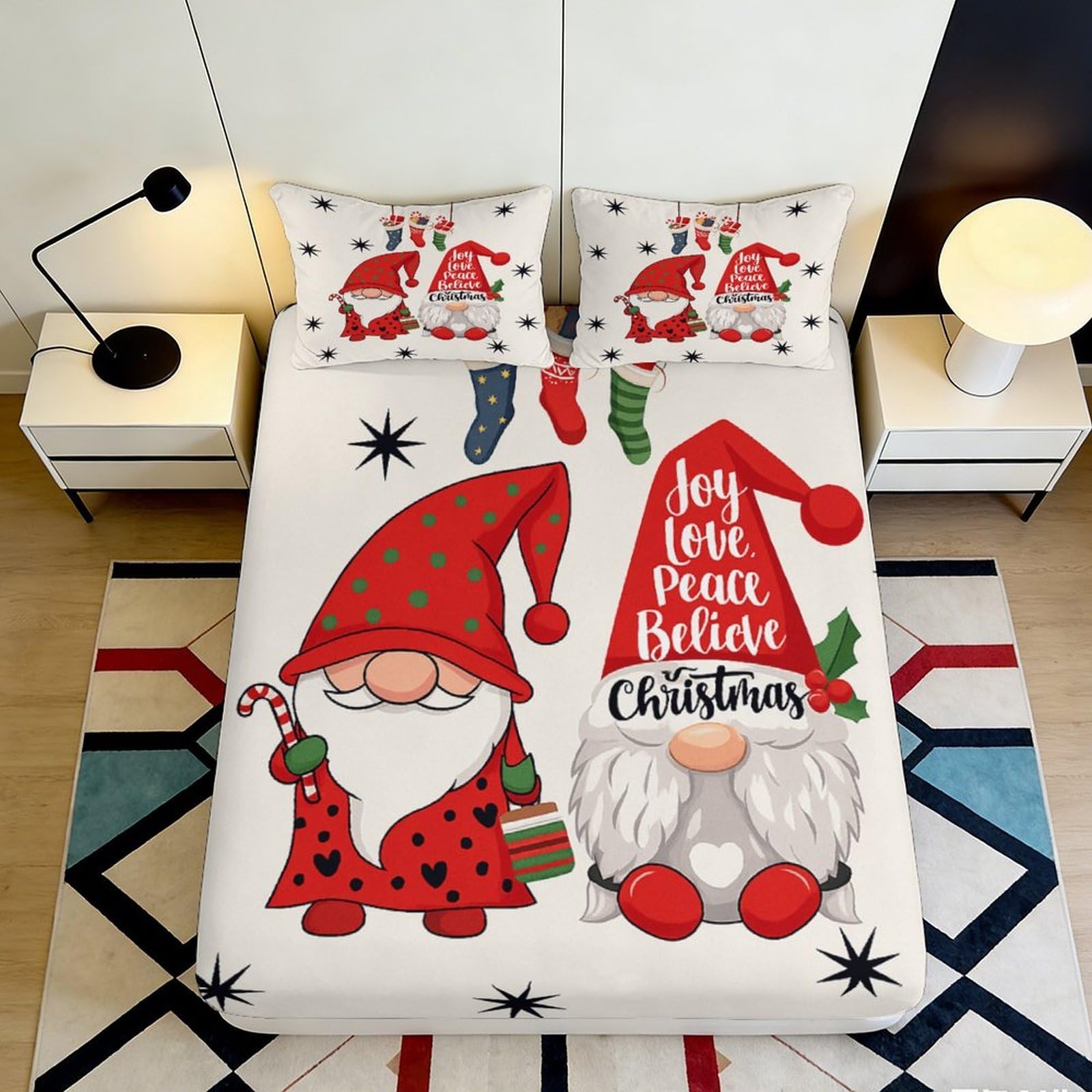 3D Printed Ski Bear Fitted Sheet Microfiber Deep Pocket Non-Slip Bedroom Bedding Ski Bear Mattress Fitted Cover for Adults 160x200x25cm
