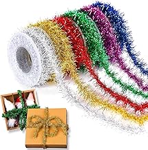 Christmas Tree Set of 6 Colours, Metallic Wire Grinalda Natal, Christmas Tree Garland, Tinsel for Holiday Gifts and Christmas Decorations Indoor and Outdoor