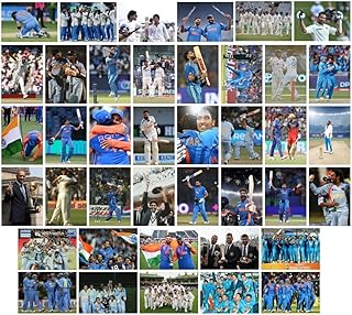 Cricket Poster | Set of 40 Mini Cricketers Posters (15 X10 Cm) | Posters for wall, boys, h