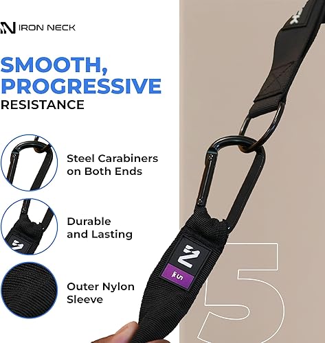 Miniatura 13 de Iron Neck Resistance Band, Durable Exercise Band with Steel Carabiners for Neck Training, Strength Workouts, Stretching, and Rehab