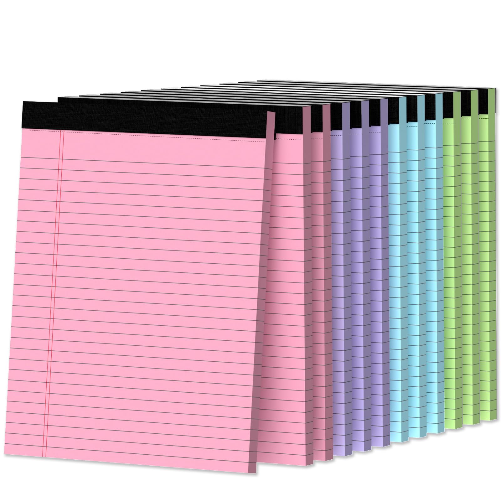Legal Pads 8 5 x 11 Wide Ruled Paper 12 Pack Note Pads 8 5 x 11 Colored