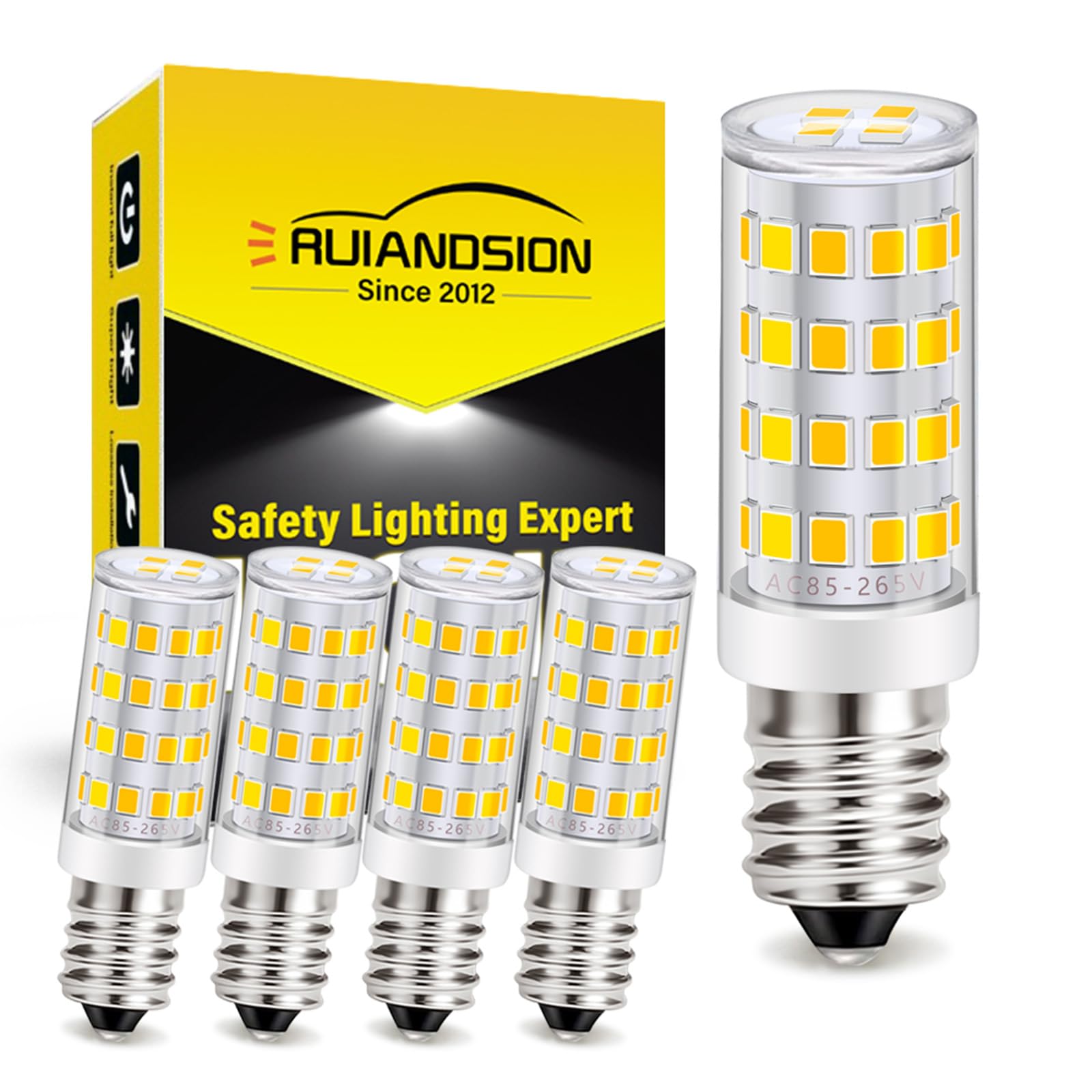 Ruiandsion Confezione da 5 Lampadine LED E14 a Mais 3W Bianco Caldo 3000K,Tensione 85V-265V,CRI Elevato Senza Sfarfallio Dissipazione in Ceramica Base E14 per Lampade a Sospensione,Cappa da Cucina