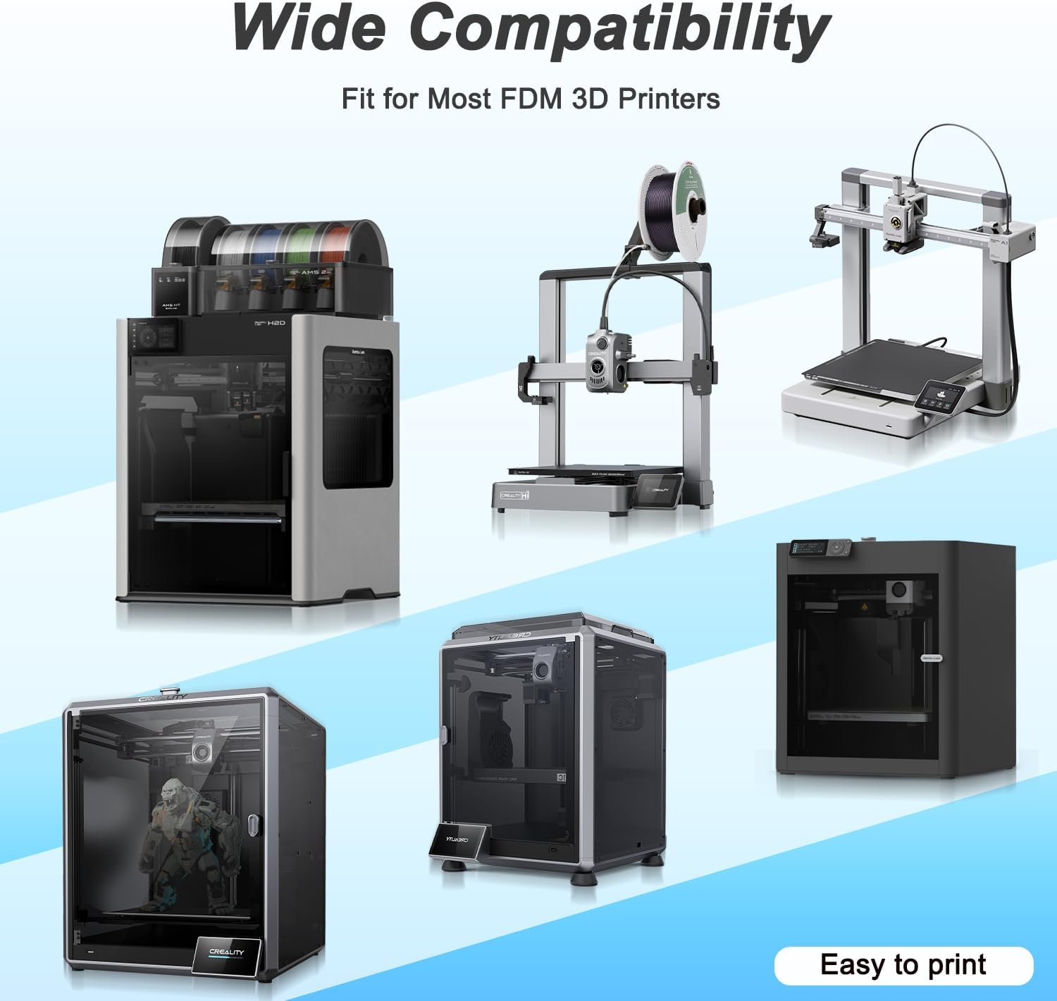 PLA Silk Filament Blue, Shiny Silk PLA 3D Printer Filament 1.75mm ± 0.03mm Fit for Most FDM 3D Printers 1KG(2.2LBS) - Image 6