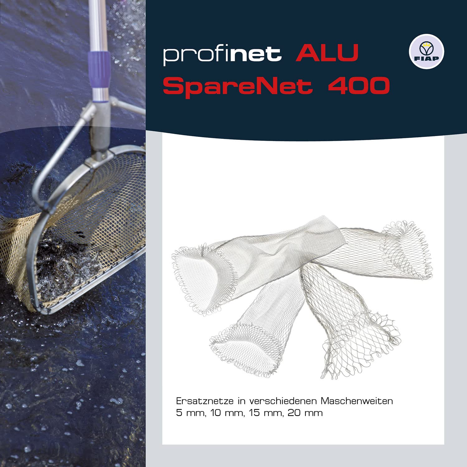 FIAP profinet ALU 400 MW: 10 mm - Maschenweite 10 mm - Profi - Fischkescher - Material Aluminium - Kescher - Teichkescher - Reinigung - Fischzucht - Aquakultur - Teichwirtschaft - ohne Kescherstiel