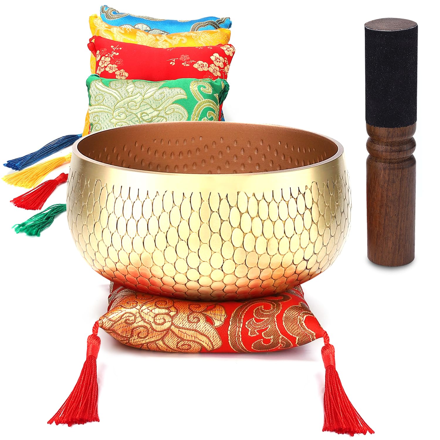 Set di campane tibetane per meditazione, realizzate a mano in Nepal, suono di lunga durata per un profondo rilassamento calmante, meditazione e guarigione della campana sonora, include martello e