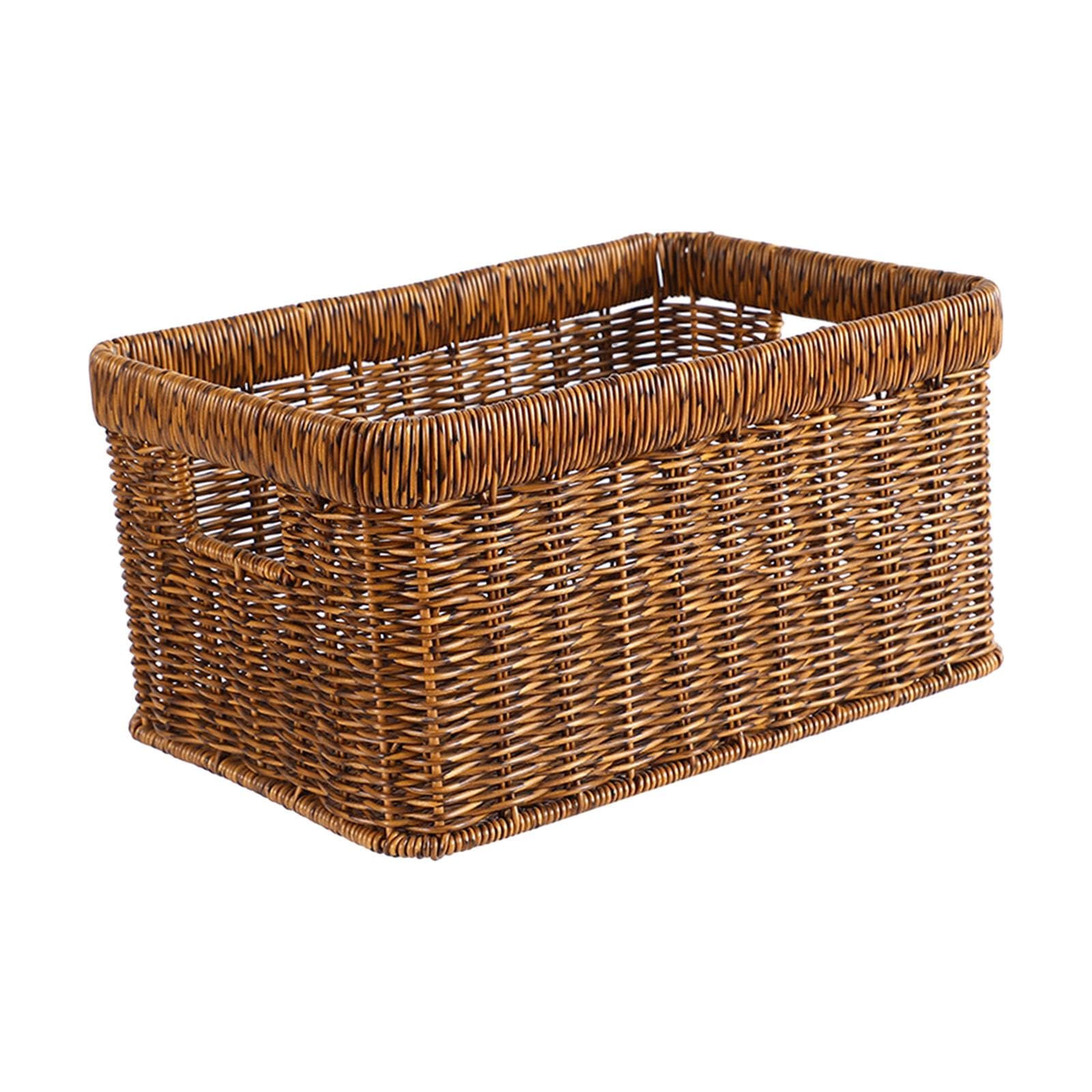 Boîte de rangement tissée haut de gamme 35cm pour linge et accessoires de bureau