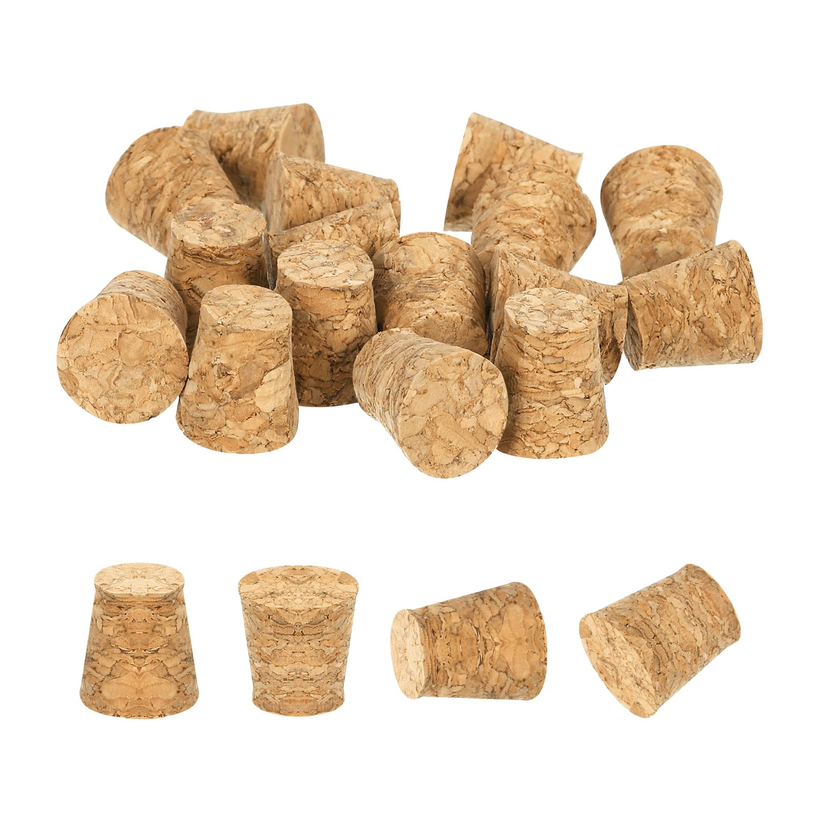 QUARKZMAN 20 Pcs Tapones De Corcho para Botellas, Tapones De Corcho Enchufes, 0.35x0.24x0.39 Pulgadas Corchos Naturales De Madera Blanda Cónicos para Bar Restaurante Manualidades DIY