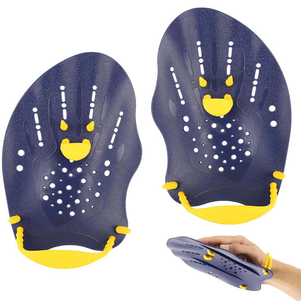 Proberos® 2 Pcs Swim Hand Paddles Swimming Training Paddles, Adjustable Training Paddles Swimming Fins for Stroke Technique Improvement, Lightweight Swimming Hand Paddles for Pool Water Practice, L-image-32
