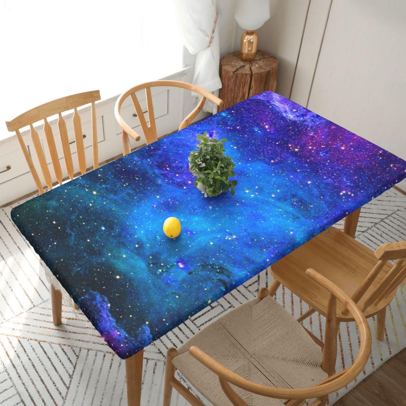 BNVSADC Galaxy Printed 5FT Tablecloth Polyester Kitchen Water Resistant Table Cloth Dining Table Decoration Table Covers, 152x76 CM