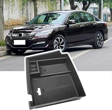 ABS Center Console Organizer Compatible with Honda Accord 9th 2013-2017 Armrest Storage Box Interior Accessories Embedded Storage Armrest Box