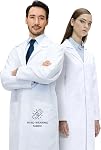 100% Cotton Lab Coat for Men and Women, Relaxed Fit, 3 Pockets Doctor Coat, White Medical Coat
