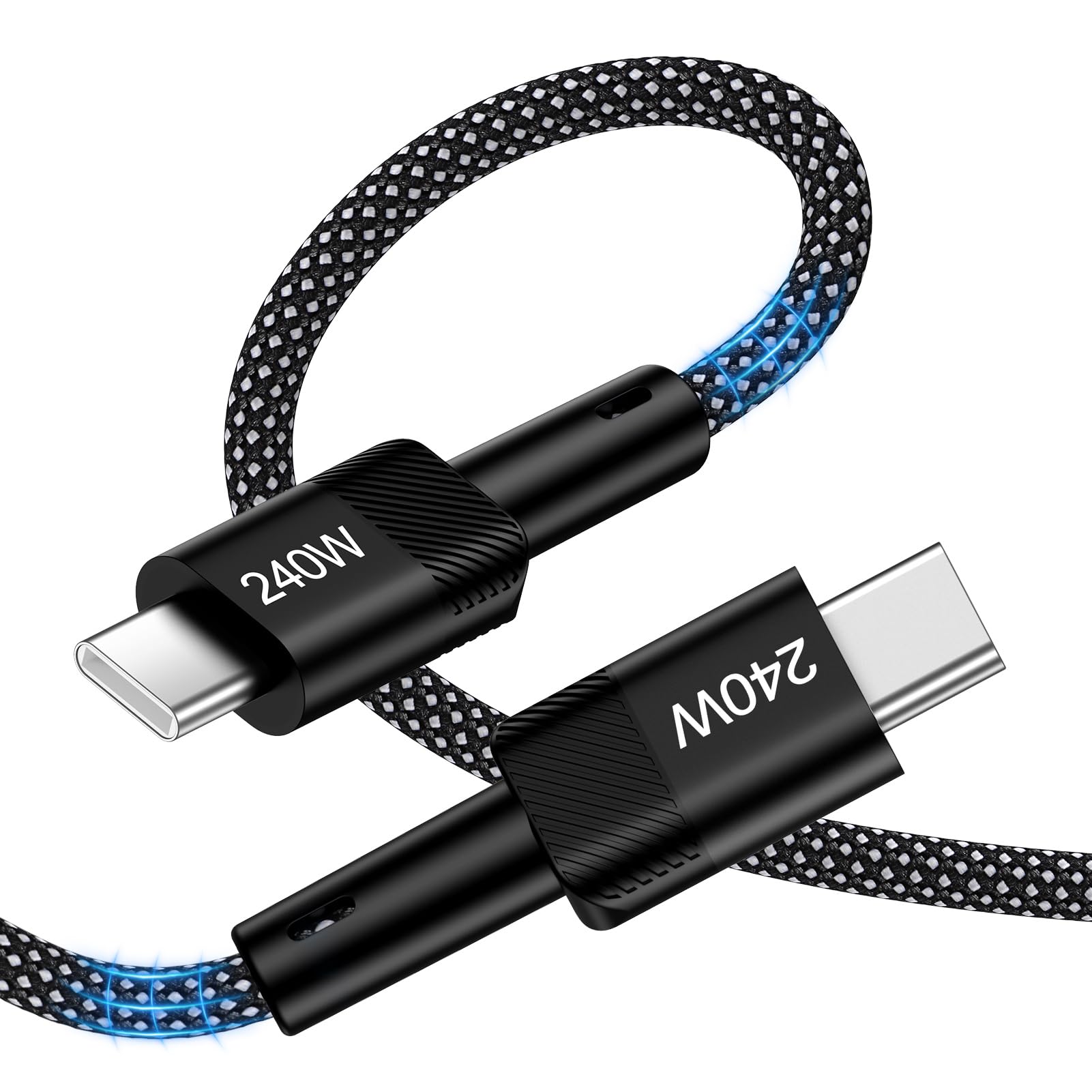 Zacenei USB C auf USB C Kabel,[1,83m] 240W USB C Kabel, gefl