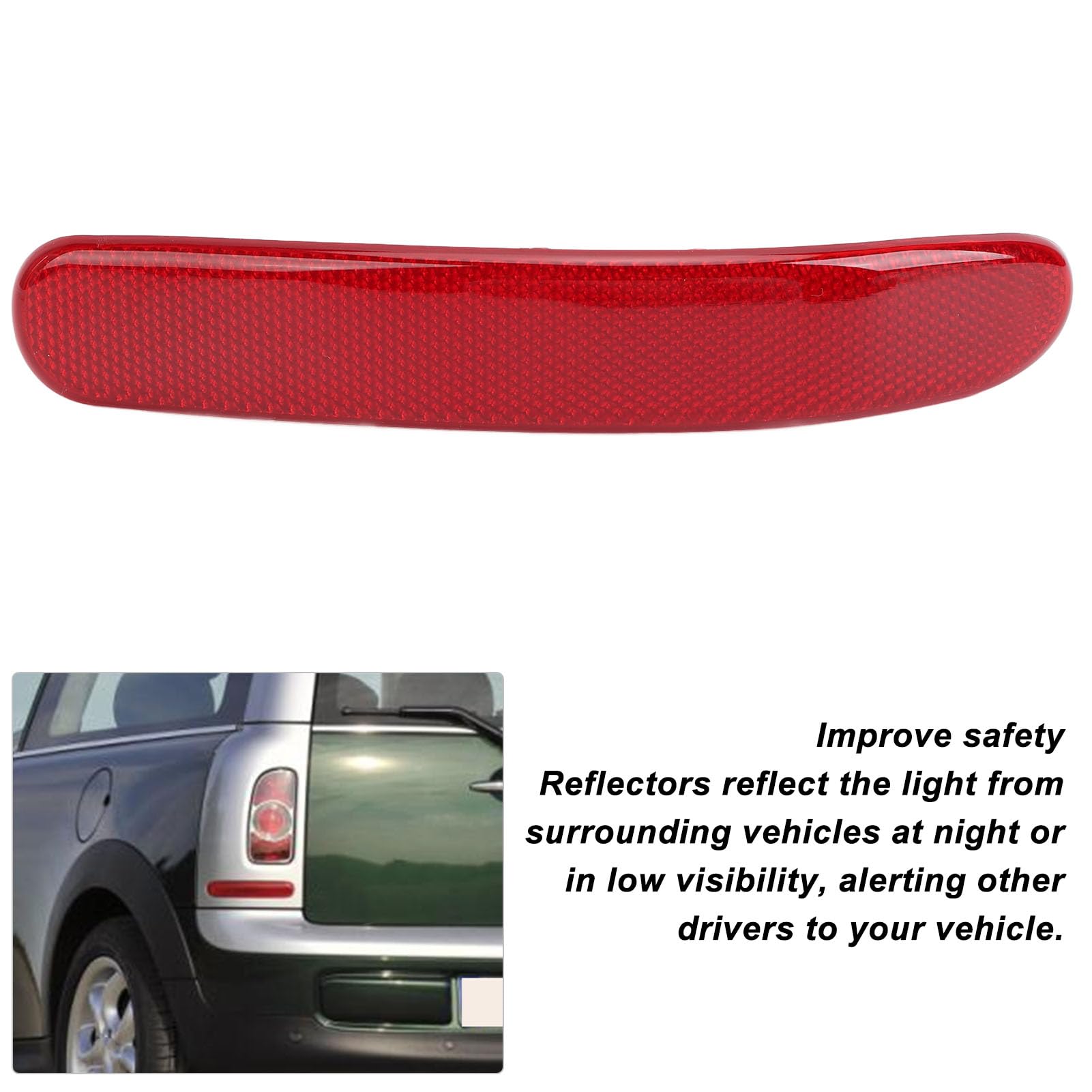 Keenso Réflecteur de Pare-Chocs Arrière Rouge pour Clubman R55 2008-2014, Améliore la visibilité et la sécurité, Installation Facile, Construction ABS Durable, Améliore L'apparence