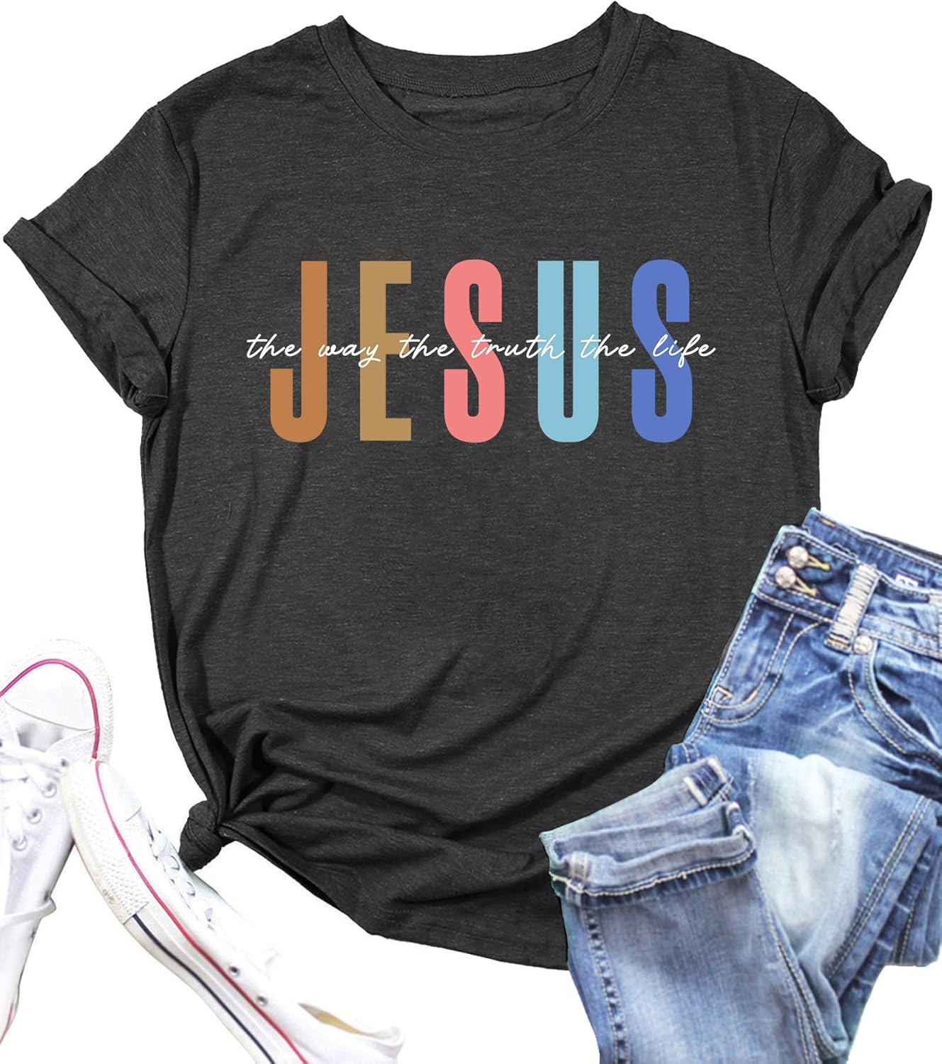 PECHAR Christian Shirt Women Religious Inspirational Sayings T Shirts Faith Tops Bible Verse Shorts Sleeve Tee Shirts - Image 4