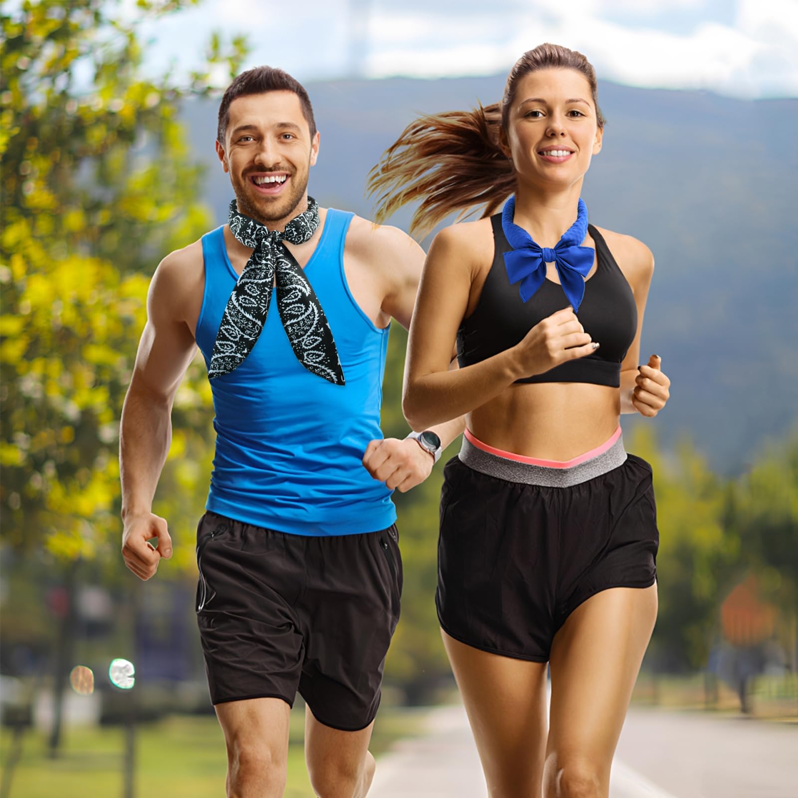 Asciugamano per Il Ghiaccio Estivo,6pcs Sciarpa Rinfrescante,Fasce Rinfrescanti per Collo,Traspirante Bandana Rinfrescante Istantaneo,Asciugamano di Raffreddamento,per Palestra,Sport,Viaggio,Yoga (A)