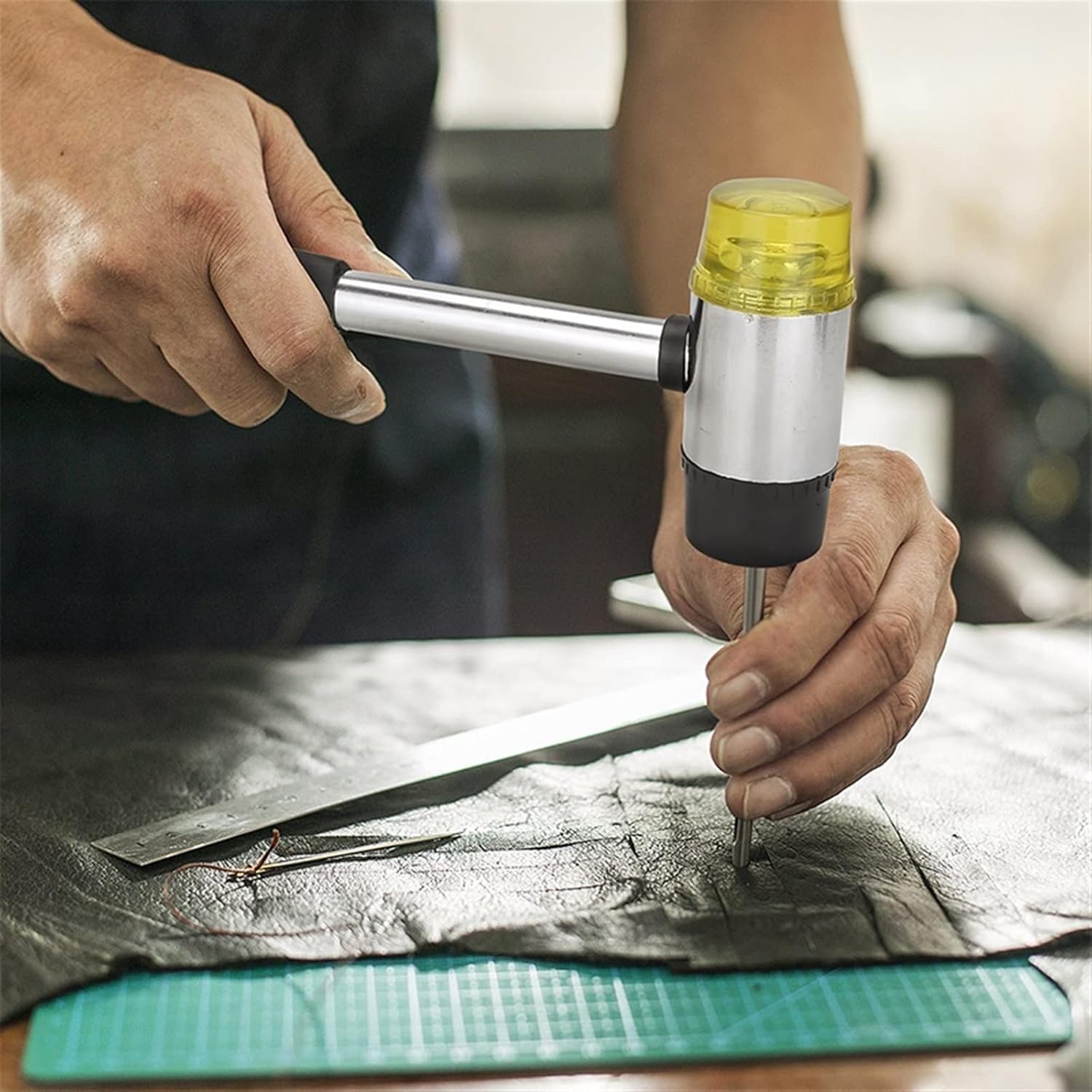 INLIMA Hammer Rubber Multifunctional Hammer Double Faced Work Glazing Window Beads Hammer Nylon Head Mallet Tool For DIY Woodworking