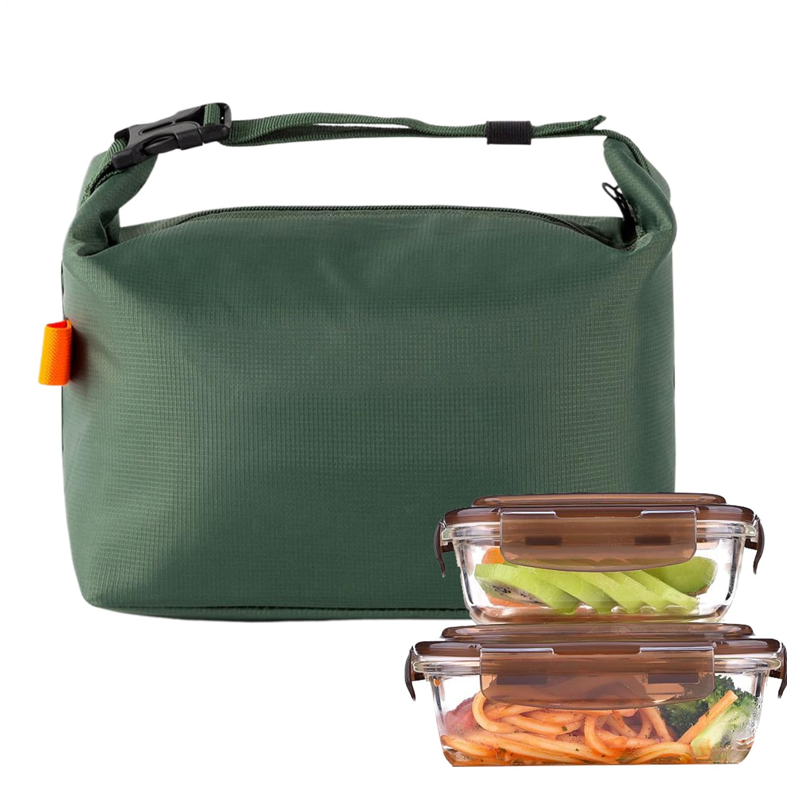 Izolowana torba na lunch, wodoodporny pojemnik na żywność, szczelny pojemnik termiczny, wewnątrz z podszewką z folii aluminiowej, ergonomiczny uchwyt, do pracy, szkoły, na piknik, plażę, piesze