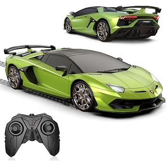 AEROQUEST 116 Lamborghini Remote Controlled Car 2.4 GHz Officially Licensed Lamborghini RC Cars with Remote Control & Headlight for Boys Girls Birthday Gifts Green