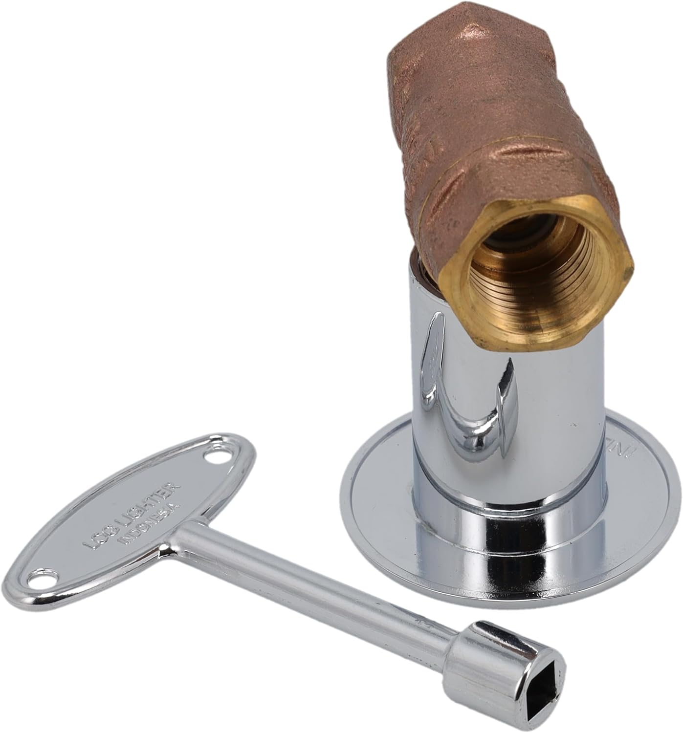 Supplying Demand BVL-2SK-CP Fireplace Fire Pit | 1/2" IPS Straight Log Lighter Ball Valve with Chrome Plated Cover and Key