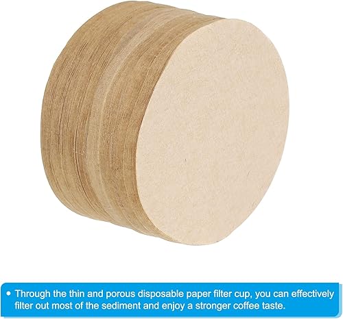 Miniatura 5 de PATIKIL Moca Pot - Filtro de papel redondo desechable marrón de 2.52 pulgadas de diámetro exterior para máquina de café expreso, cafetería, oficina,