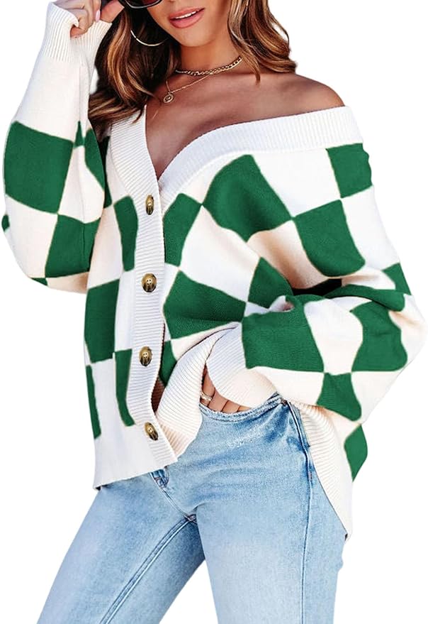 Dokotoo Plaid Oversized Cardigan