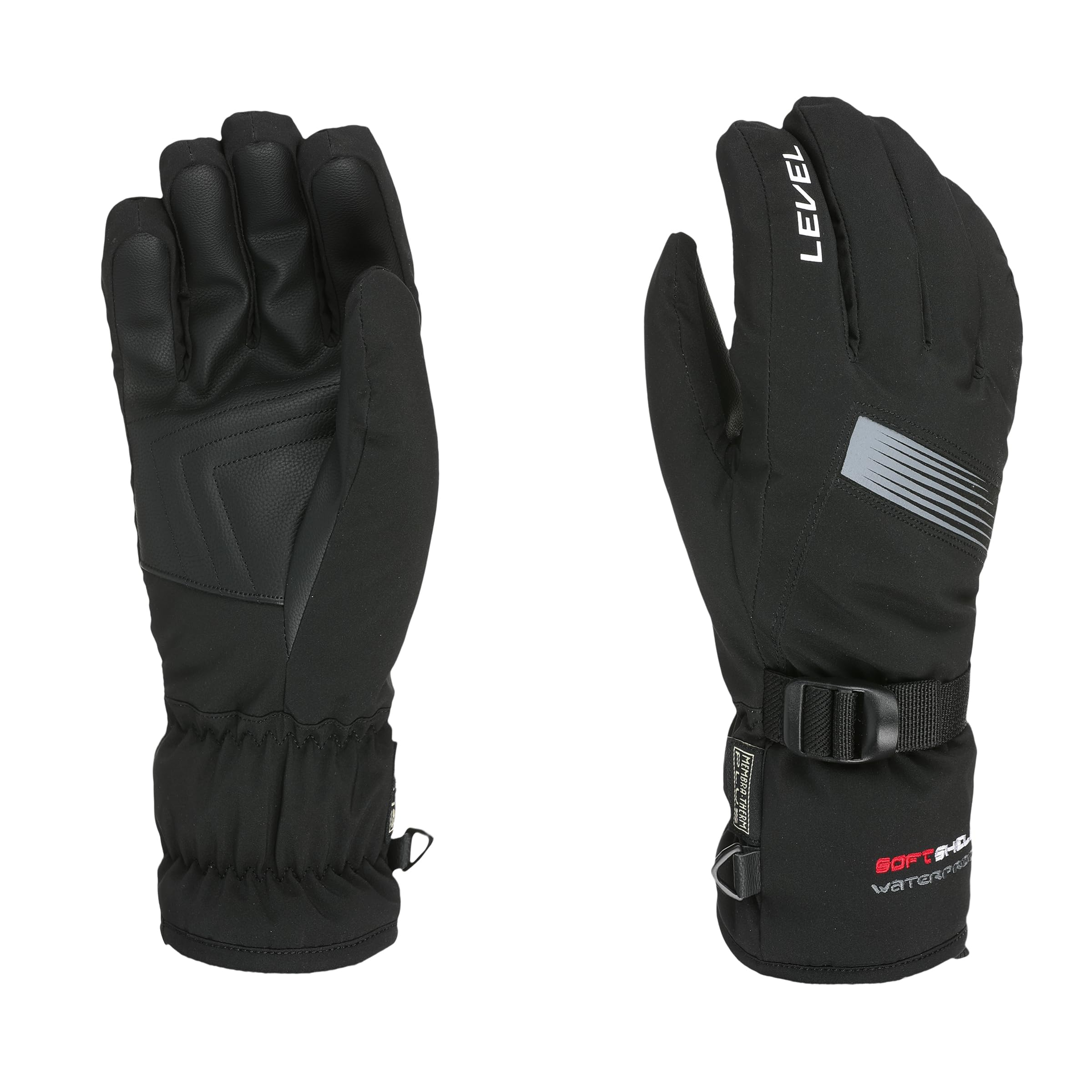 Level Hero - Guanti Sci e Snowboard Uomo con Polsino Corto e Cinturino Regolabile, Guanti Invernali Uomo Termici Impermeabili e Traspiranti, Abbigliamento Neve Uomo per Sciatori e Snowboarder, 1 Paio