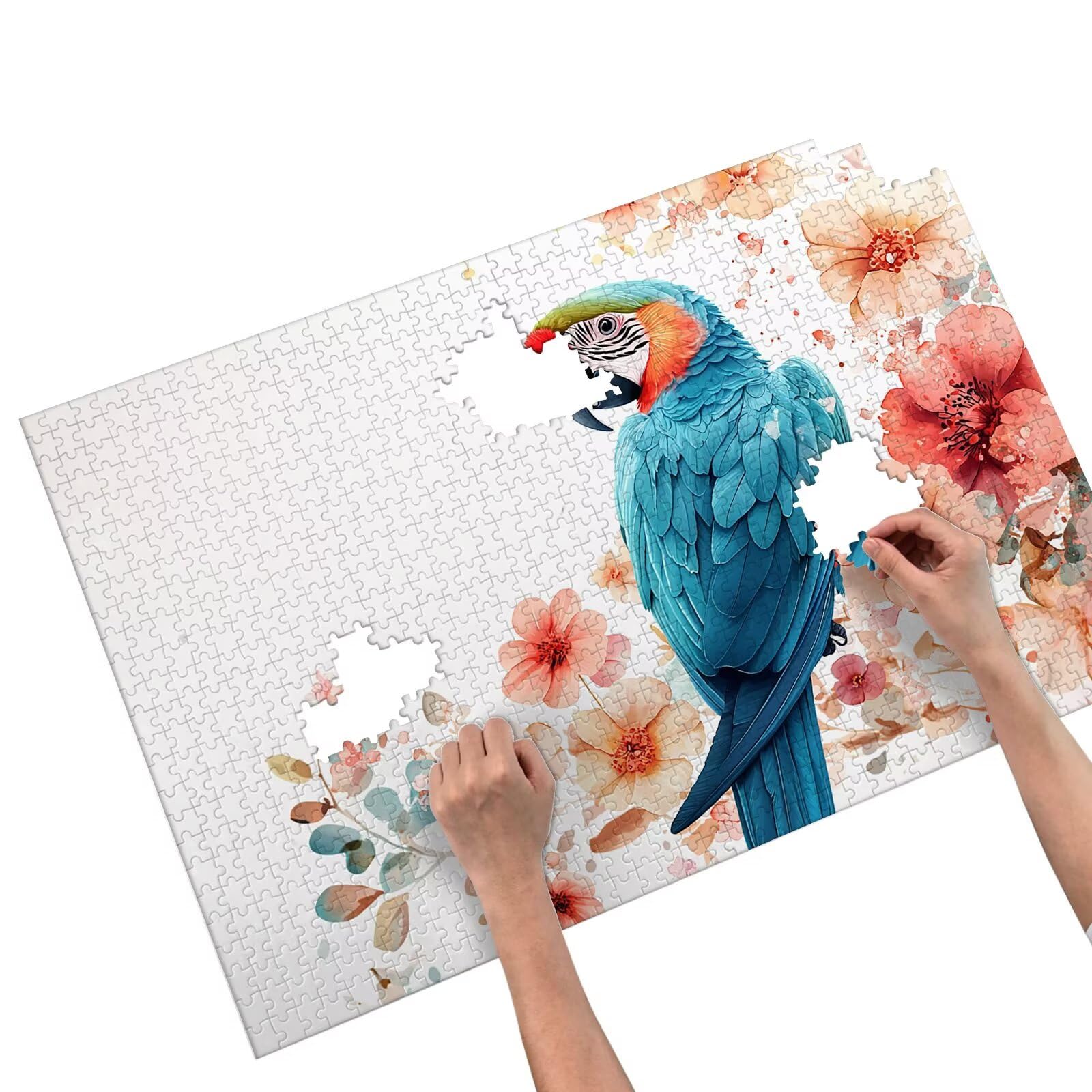 Puzzle 2000 elementów dla dorosłych, papuga 2000 elementów, z pudełkiem na prezent, drewniane puzzle dla dorosłych z naturalnym drewnem, prezenty dla kobiet, mężczyzn, duże drewniane puzzle do