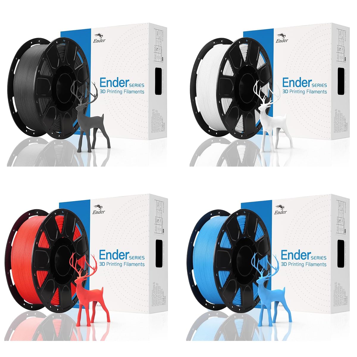 Creality PLA Filament 1.75mm Negro+blanco+azul+rojo