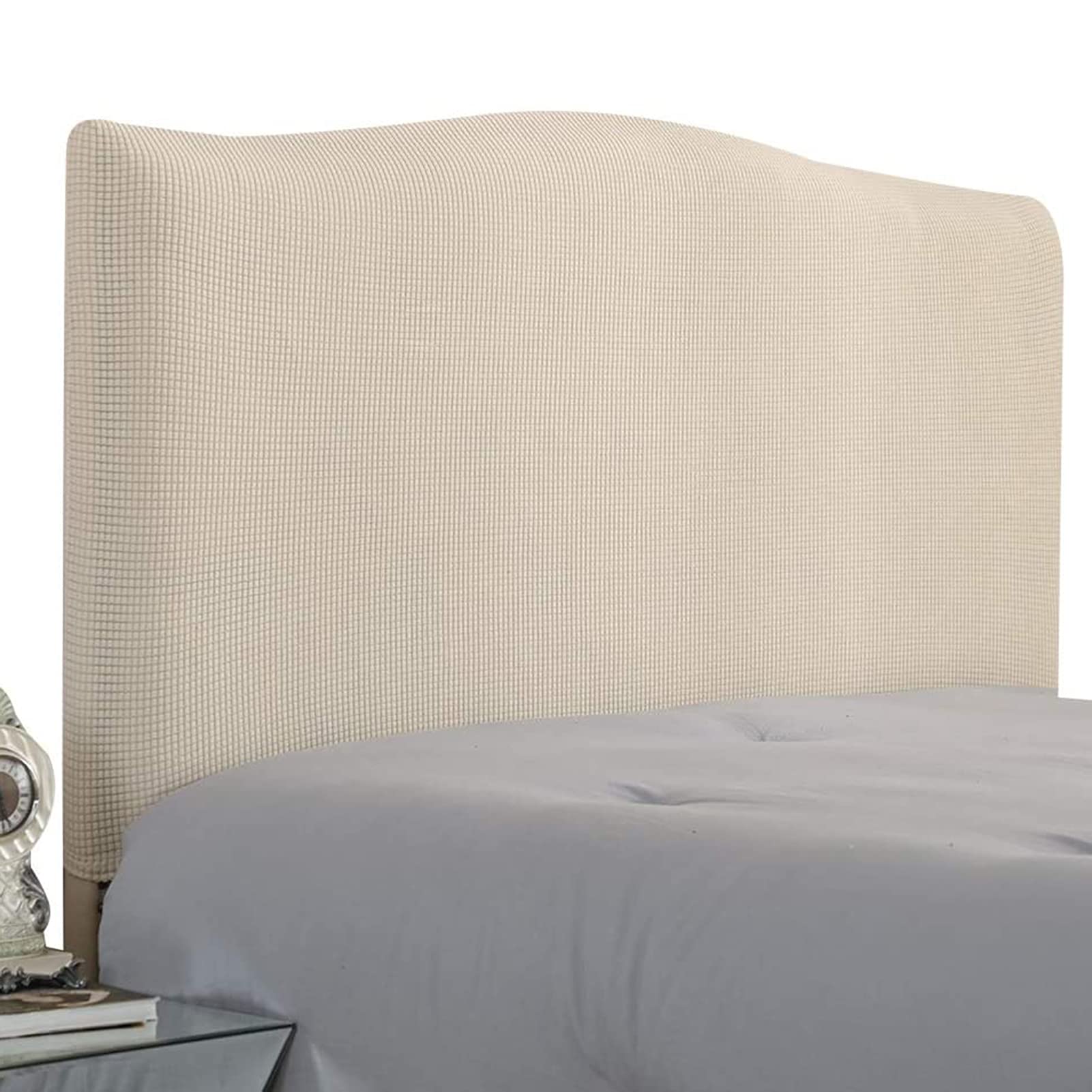 Gebin Stretch Solid Color Headboard Slipcover - Bed Headboard Cover Protector, Dustproof, Single/Double/King (Beige, 120CM)