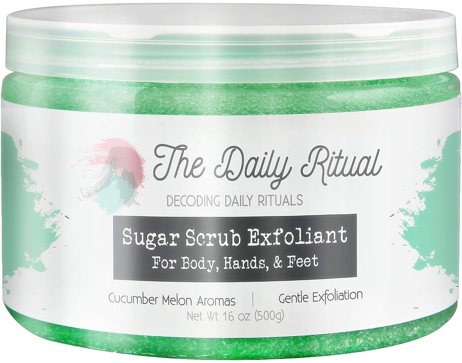 Sugar Scrub Body Scrub Exfoliator 16 oz, A Great Exfoliating Body Scrub, Booty Scrub, Foot Scrub, Body Exfoliator for Vericose Veins and Smooth Skin Treatment (Cucumber Melon)