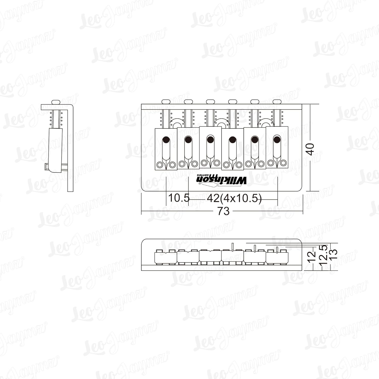 Wilkinson WOF01 Hardtail bridge-for ST Strat,TL Telecaster,IBZ,JK-Match All the Electric Guitars without the Bridge Hole on the body (WOF01 Gold)