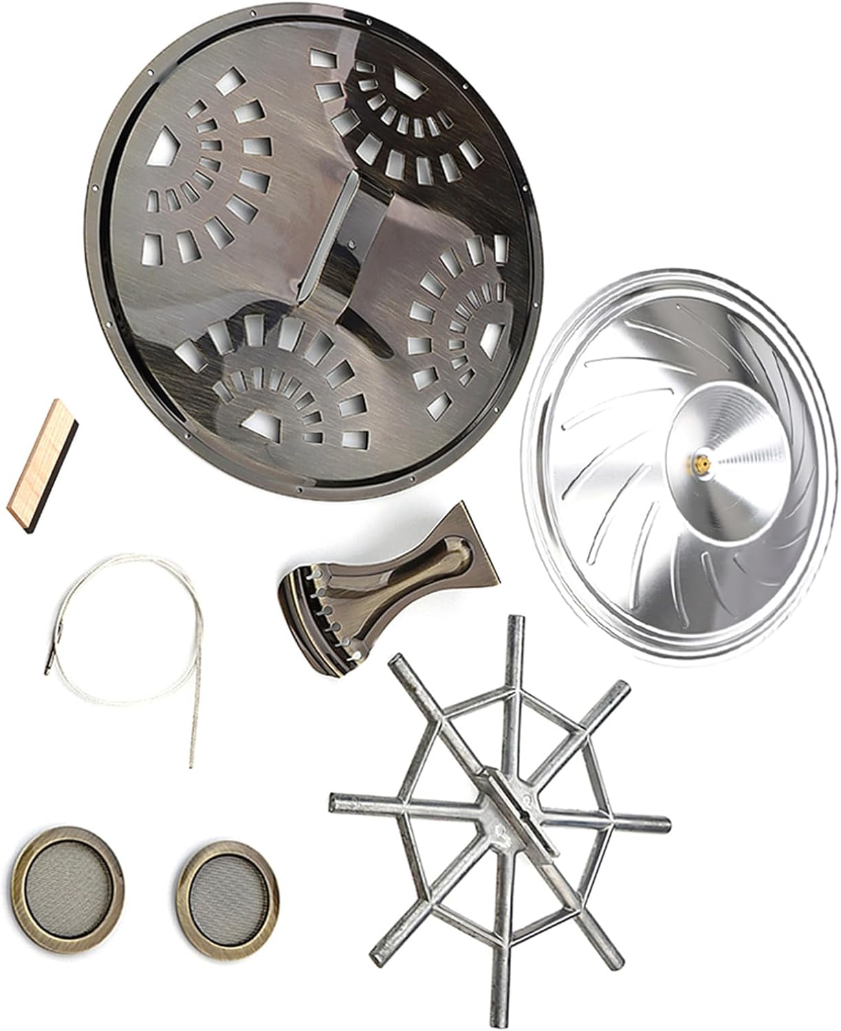 6 String Guitar Part Set Resonator Cones Soundhole Screens Tailpiece Bridge Saddles Acoustics Resonator Guitar Accessories Acoustic Guitar Parts