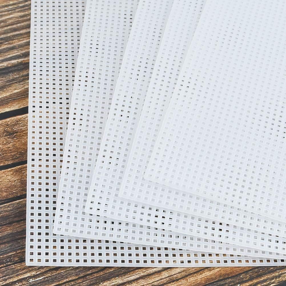 SATYAM KRAFT 6 Pcs Cross Stitch Canvas Sheet for Wedding Craft, Sewing/Embroidery Projects and DIY/Fish breeding Net Orchid Cone Planter net/Mat for Fridge/Dining Table (30 x 25 cm) (White)-image-30
