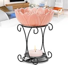Candle Holder Oil , 70ml Tea Light Candle Holders Essential Oil Furnace for Indoor Home Office Gym Studio Decoration Warmer Oil Diffuser Essential Oil Lamp with Ceramic Bowl Candle