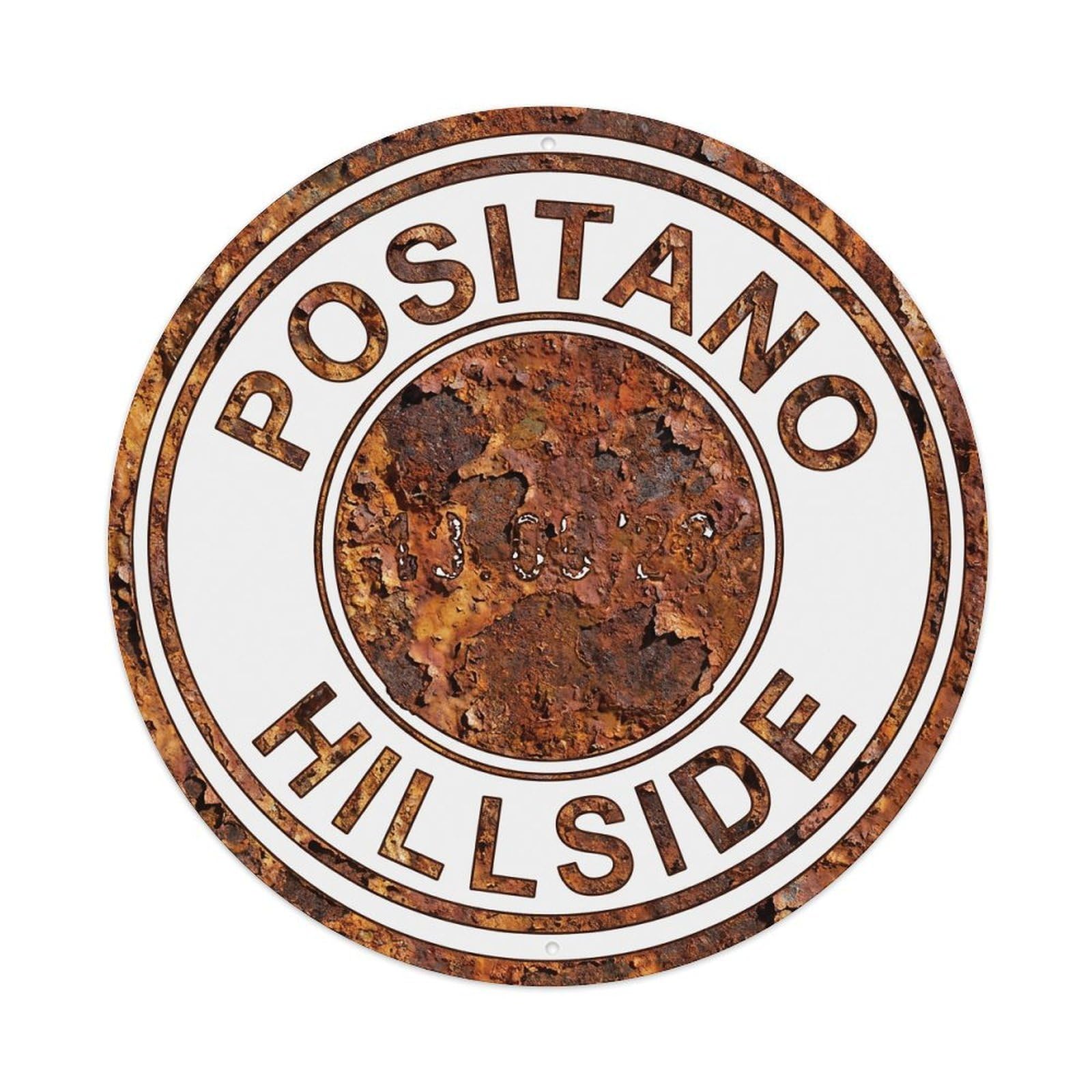 Vintage Travel Positano Italy Cliffside Metal Tin Sign Plaque