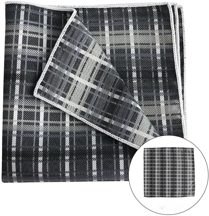 Men's Suit Pocket Square Yarn-dyed Polyester Silk Small Square Handkerchief