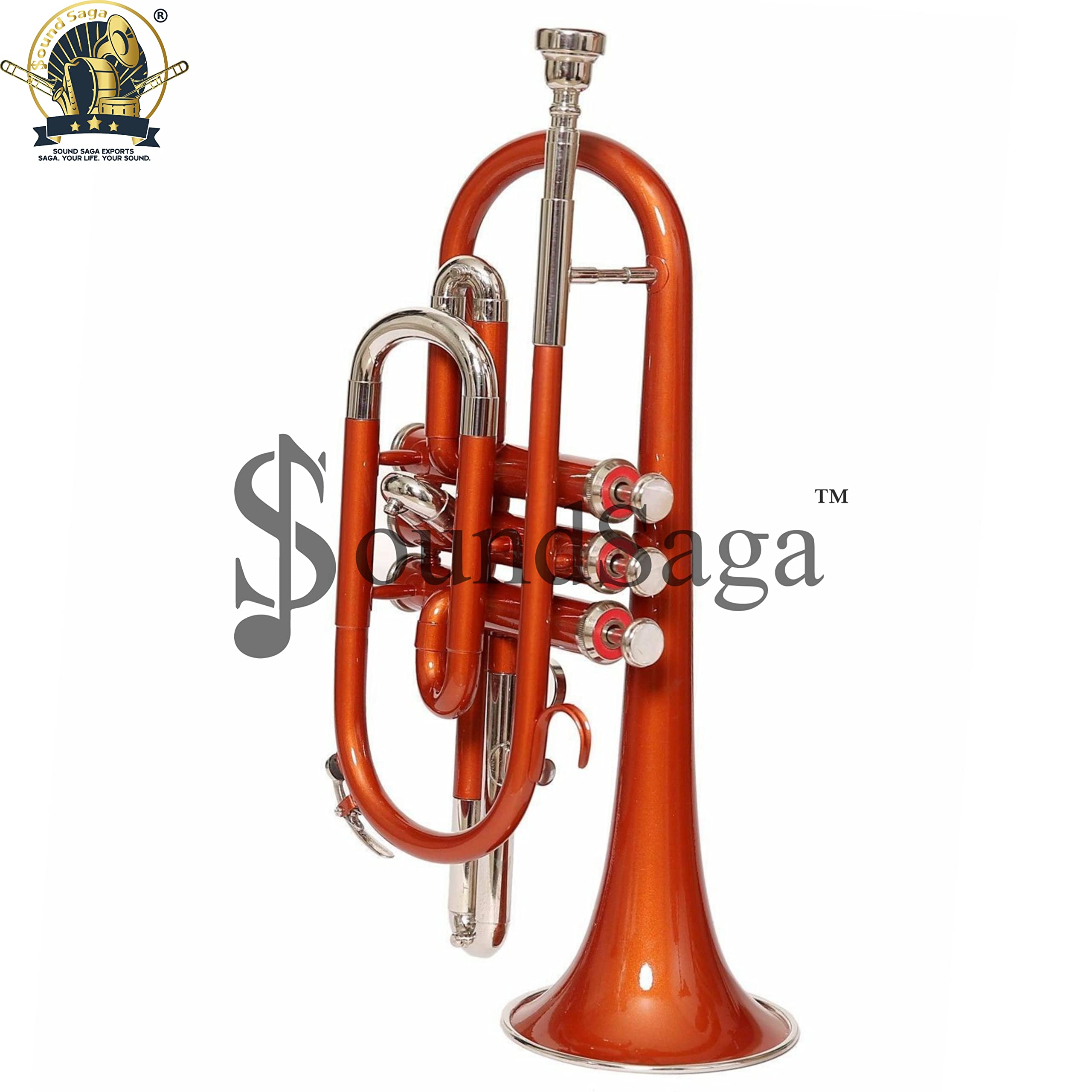 Cornet 3-zaworowy skok BB, jakość premium, w tym ustnik i futerał (pomarańczowy)
