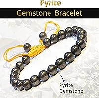Vista 52 de Adjustable Crystal Bracelet – Gemstone Bead Bracelet with Adjustable Macrame String – Chic Gemstone Bracelet for Men and Women – 8mm Round Healing