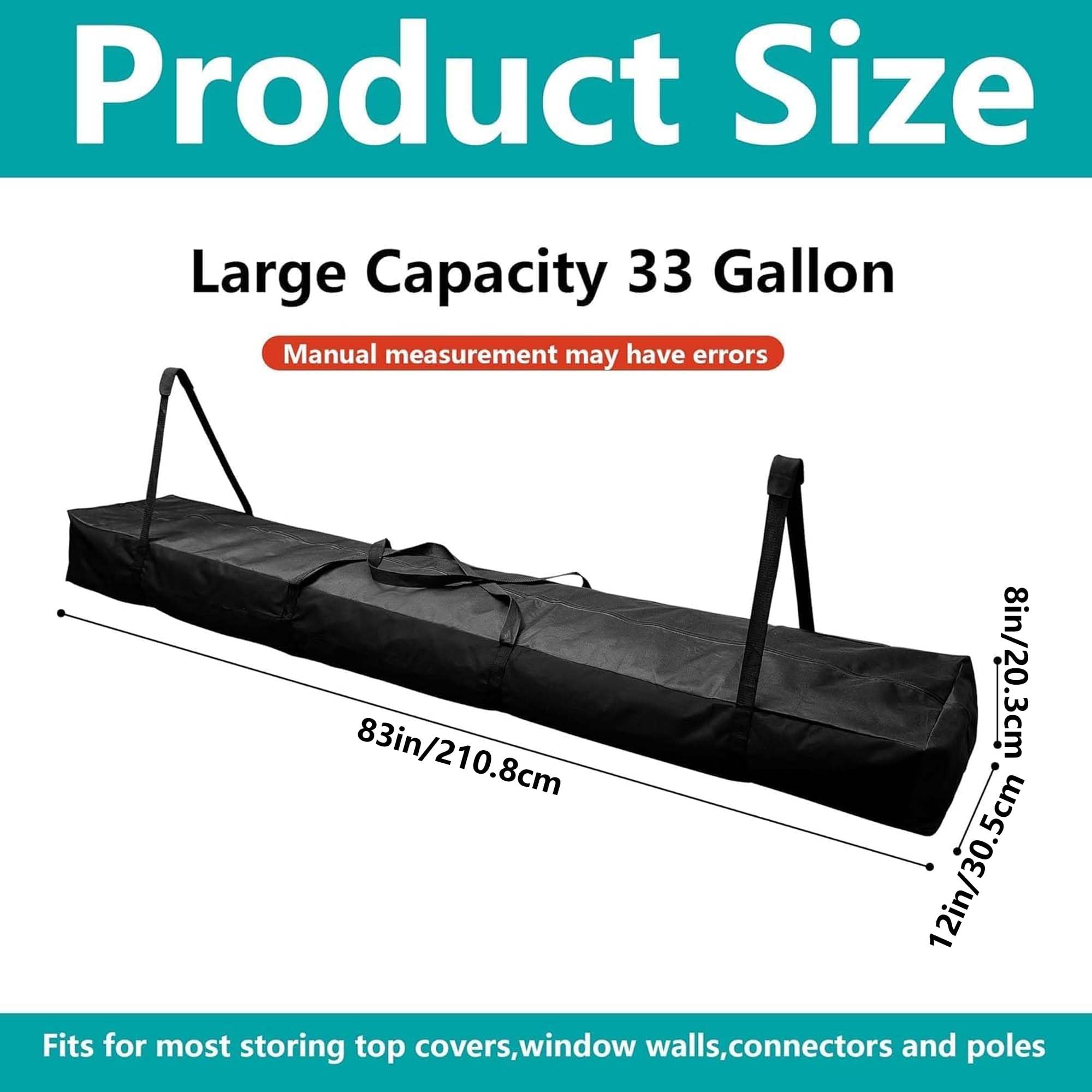 GIONAR 210 x 30 x 20 cm/244 x 20 x 10 cm bolsa impermeable portátil para postes de tienda de campaña-600D tela Oxford hecha a medida para postes de tienda de campaña-gran tienda de campaña-bolsa de