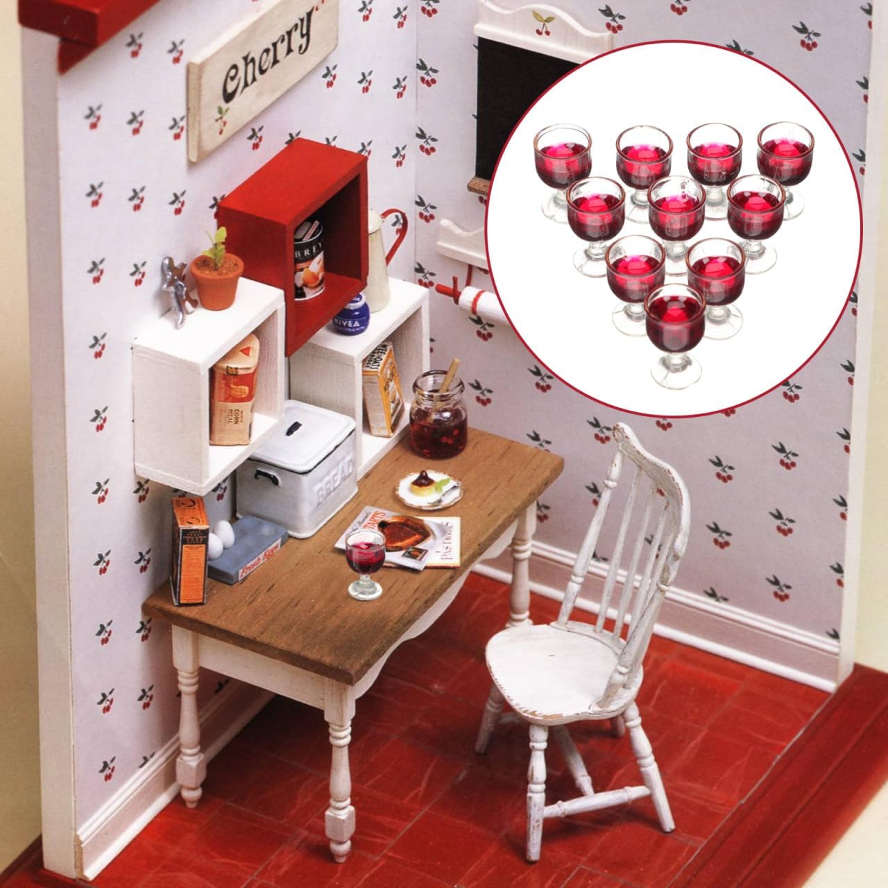 ibasenice Miniature Wine Glasses for 1/12 Dollhouse Accessories Tiny Decorative Goblets Portable Mini Doll House Wine Glasses for Crafts and Garden Decor