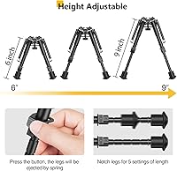 Vista 6 de CVLIFE Bípode de 6 a 9 pulgadas con adaptador para M-Rail