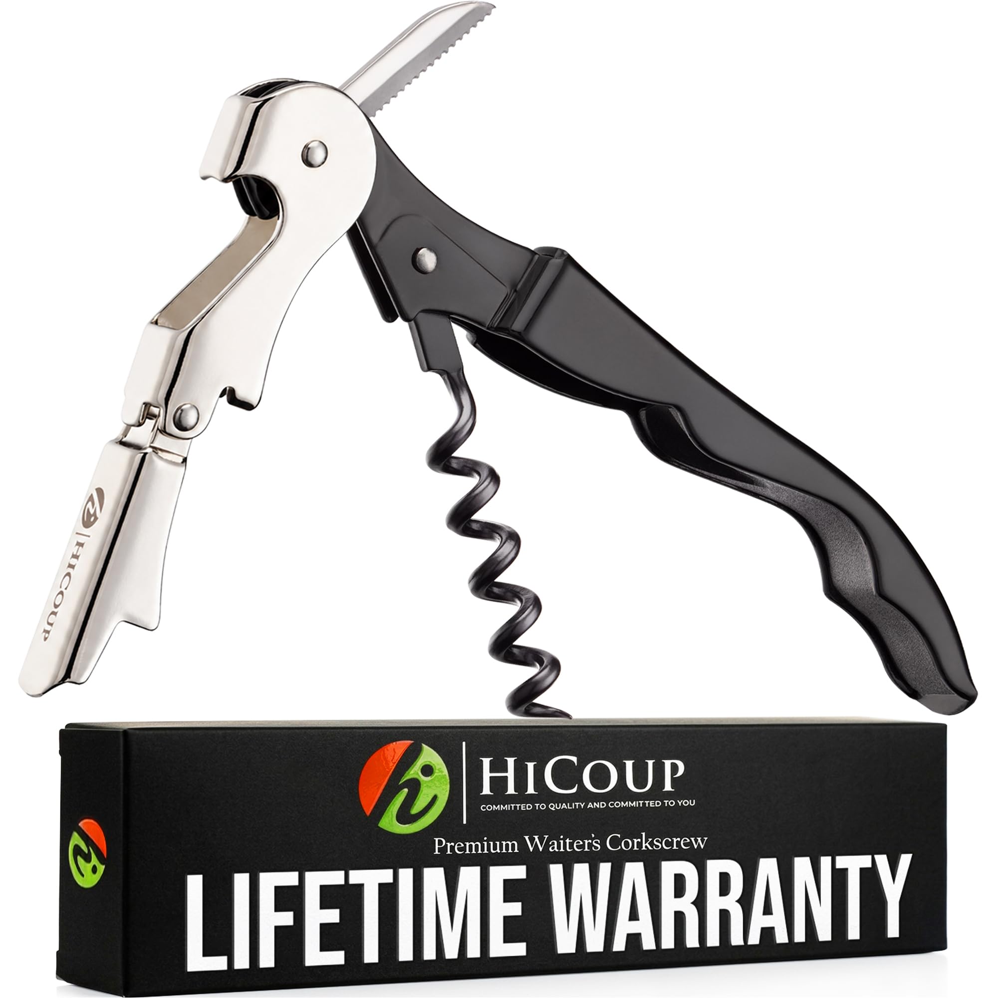 Tire-bouchon professionnel en acier HiCoup pour sommelier et amateurs de vin de table