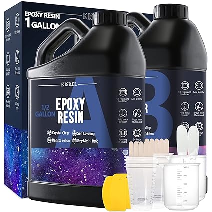 Epoxy Resin 1 Gallon, Crystal Clear Fast Curing Epoxy Resin Kit for Craft, Jewelry Casting, DIY