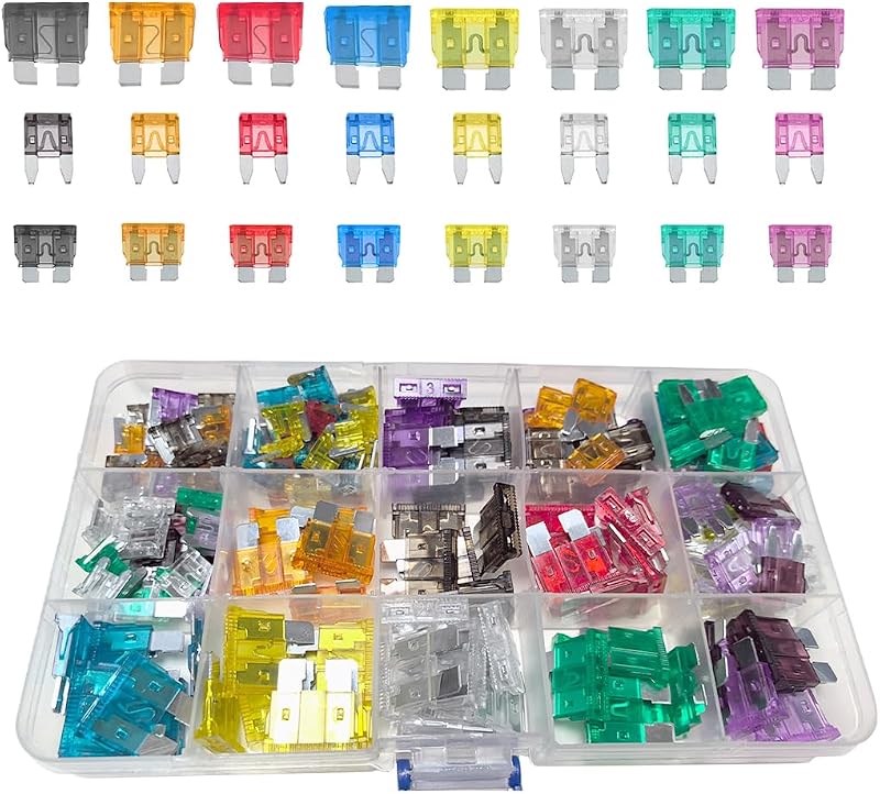 Kit de Fusíveis Automotivos Zpana com Extrator – 180 Peças Micro, Mini e Standard