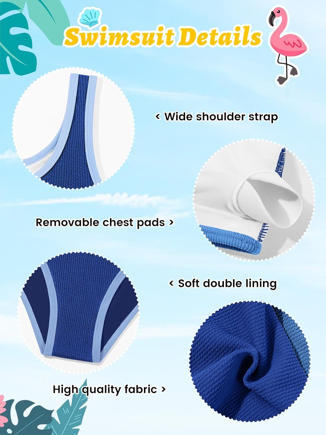 URMAGIC Girls Two Piece Swimsuits Ribbed Bikini Sets Swimming Bathing Suit Beach Sport Athletic Teen Girls Swimwear