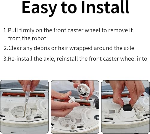 Miniatura 24 de Conjunto de rueda delantera de repuesto compatible con todas las aspiradoras iRobot Roomba 500, 600, 700, 800, 900, e, i y j, 2