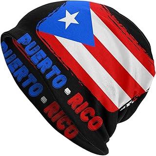 Puerto Rico Flag Knit Beanie Hat Adult Casual Fashion Skull Cap for Men & Women Youth Unisex Cuffed Plain Thermal Spring Autumn Winter Hat