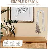 Vista 3 de IMIKEYA Cuentas de madera: guirnalda de cuentas de madera de granja para decoración de bandejas escalonadas