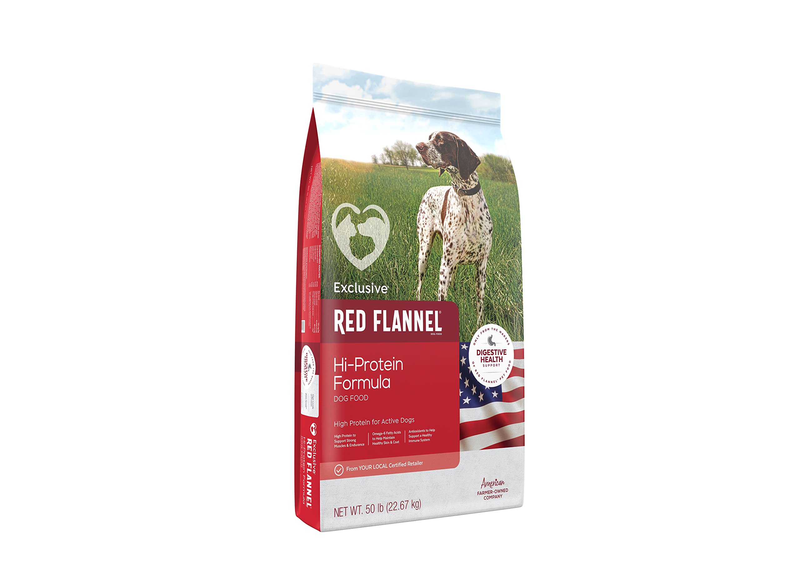 Red Flannel | Hi-Protein Formula Dog Food | 50 Pound (50 LB) Bag