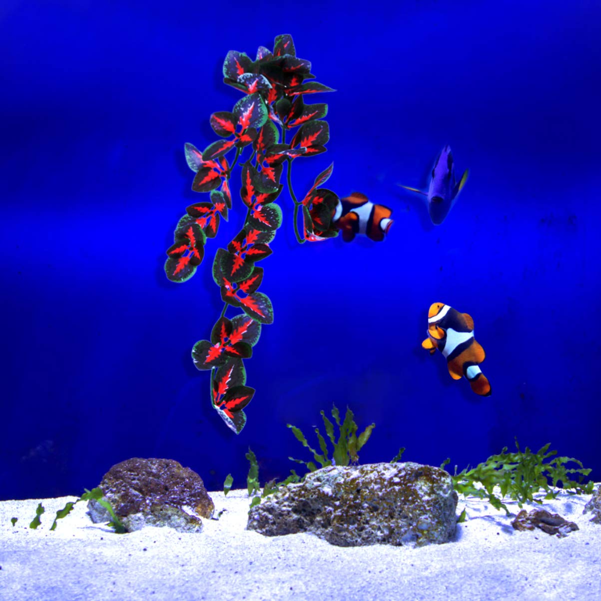 Mipcase 2pcs Crested Gecko Plants Landscape Decor Chameleon Plants Artificial Plants Faux Plants Landscape Eding Reptile Fake Plants Ornament Artificial Grass Aquarium Plant Climb Red